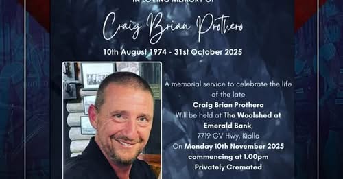 Craig Prothero Mooroopna AUSTRALIA Cancer Death – Craig Prothero CLUB MANAGER DIES: Beloved Mooroopna Leader Loses VALIANT Battle with SHOCKING Brain Cancer